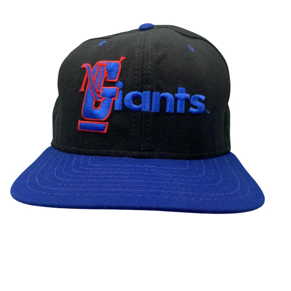 Vtg 90s New York Giants Hat Cap Snap Back One Size Black NFL Football New Era